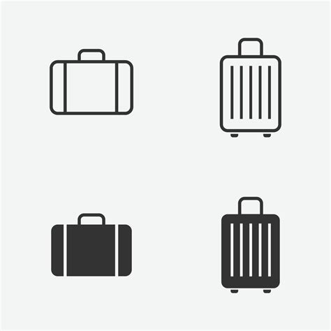 Baggage Icons Set Vector Illustration Of Suitcase For Web 2243971
