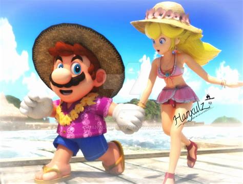 Mario X Peach Seaside Runaway By Hanxulz On Deviantart Mario And Princess Peach Mario Super