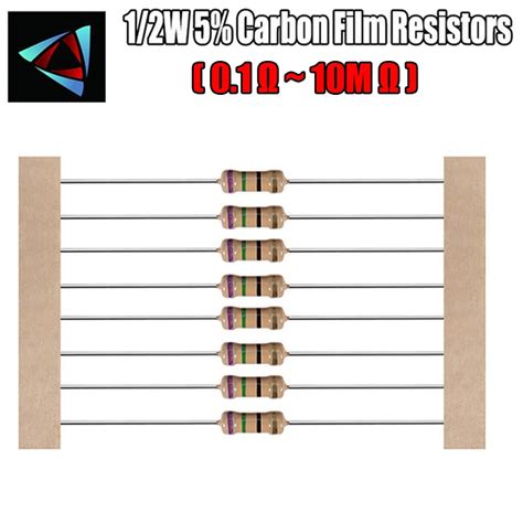 100pcs 12w Carbon Film Resistors 5 01 10m 10 22 47 100 330 Ohm 1k