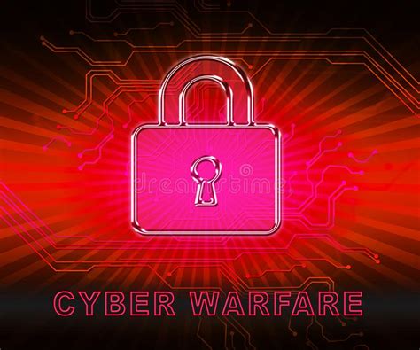 Cyber Warfare Hacking Attack Threat 2d Illustration Stock Illustration
