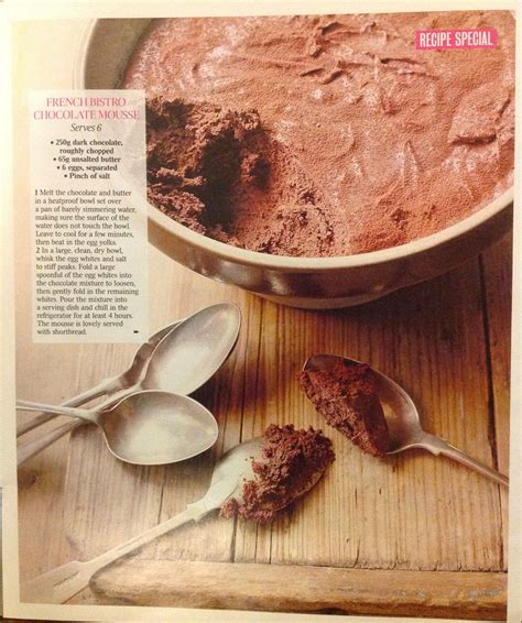 Let stand 1 minute to soften. French Bistro Chocolate Mousse | Recipes, Food, Chocolate ...