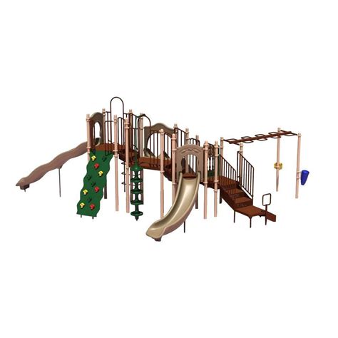 Ultra Play Uplay Today Slide Mountain Natural Commercial Playset With