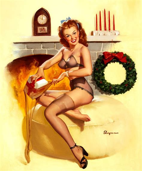 Her Stockings Were Hung By The Chimney With Care By Gil Elvgren