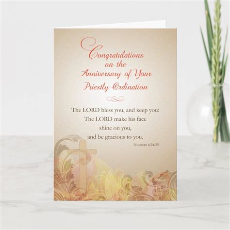 Anniversary Of Priestly Ordination Blessing Card Zazzle