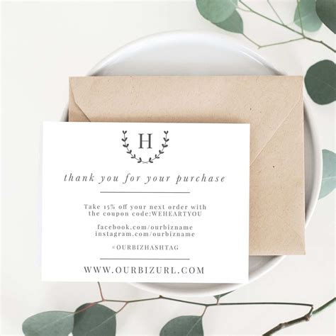 Thank You For Your Purchase Card Template Cards Design Templates