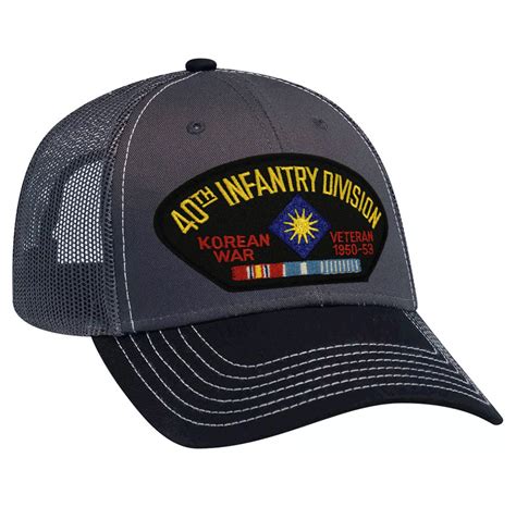 40th Infantry Division Korean Veteran Gray Mesh Back Cap New Gray