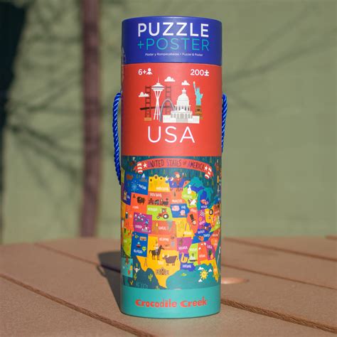 Must have disney world map puzzle | features all the disney characters in a 1000 piece jigsaw puzzle by ravensburger. Crocodile Creek USA Map Jigsaw Puzzle and Matching Poster ...