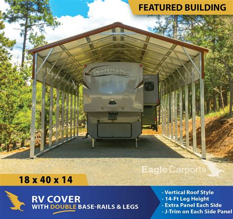 X X Rv Cover Built With A Vertical Roof With Ft Legs From Eagle Carports This Rv Cover