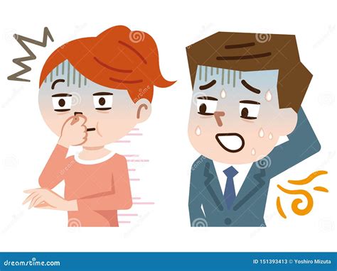 Bad Smell And Body Odor Stock Vector Illustration Of Intolerable
