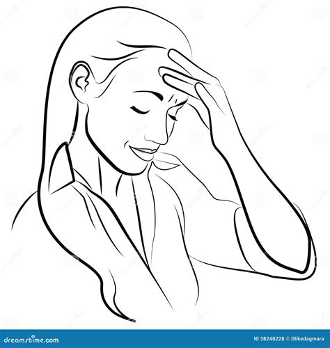 Woman With Headache Stock Illustration Illustration Of Expression