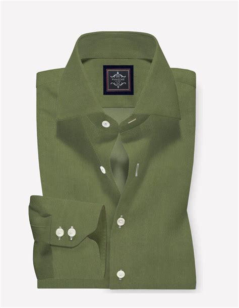 Green Corduroy Shirt Mens Cord Shirt Corduroy Long Sleeve Shirt