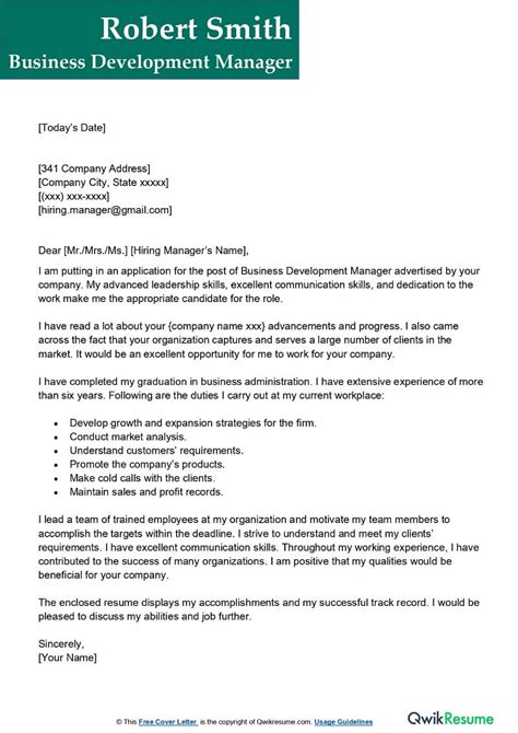 Business Owner Cover Letter Examples Qwikresume