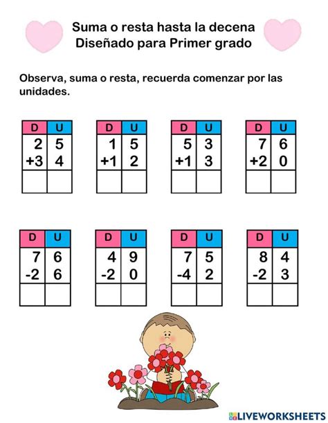 Ejercicio De Suma Y Resta De Decenas Decenas Y Unidades Primeros Grados Escritura De Numeros