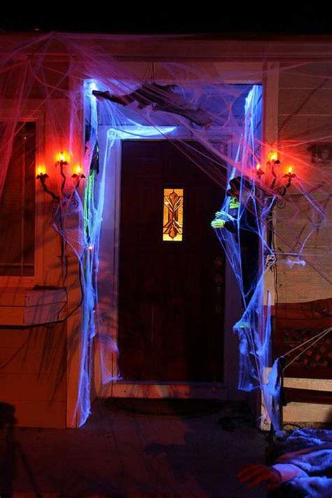Unfortunately we have found that most party streamers are not made of a suitable color or material to glow well underneath black lights. Top 41 Inspiring Halloween Porch Décor Ideas