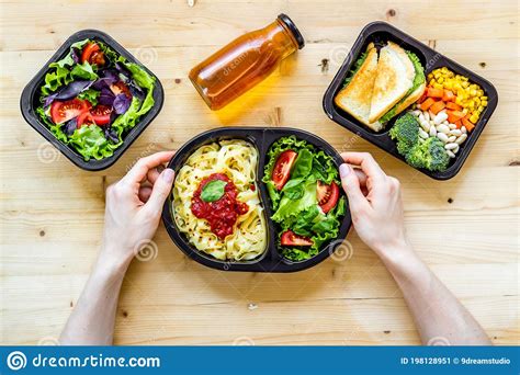 Restaurant Food Delivery Take Away Lunch In Boxes Stock Image Image