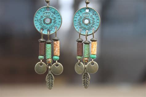 Turquoise Boho Earrings Dangle Earrings Boho Jewelry Etsy