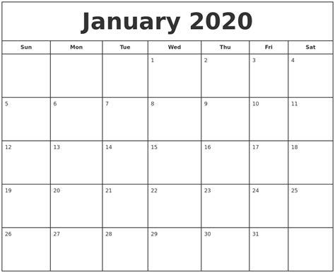 Monthly Calendars 2020 Printable Free 2 Pages Blank Calendar Template