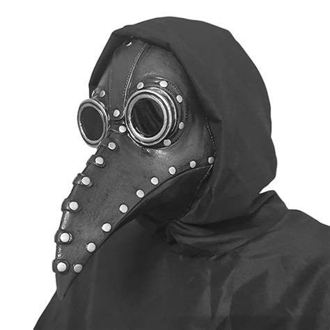 Masks Gothic Plague Doctor Costume Gas Mask Faux Pu Leather Bird Beak
