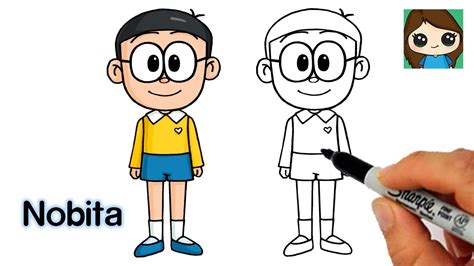 How To Draw Nobita Easy Doraemon Youtube