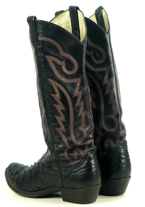 Custom Black Full Quill Ostrich Cowboy Western Boots 17 Tall Knee Hi