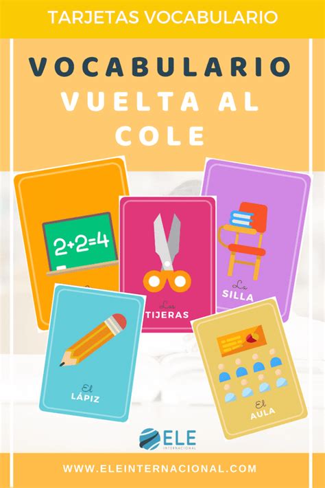 Tarjetas De Vocabulario Para La Vuelta Al Cole Eleinternacional