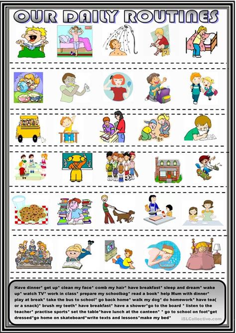 Daily Routines New Matching Activity Worksheet Free Esl Printable