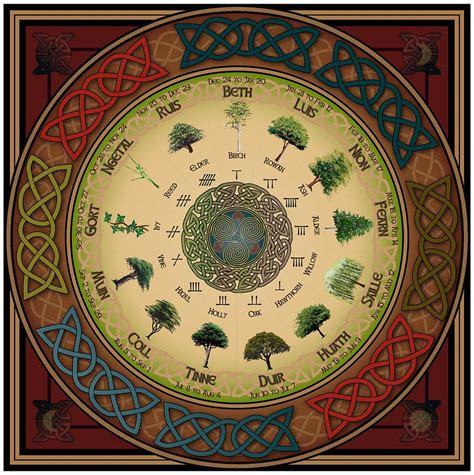 Wheel Of The Year Ogham Celtic Zodiac Celtic Tree Calendar