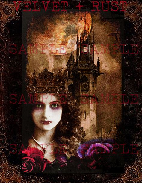 Dark Gothic Victorian Vampire Witch Woman Printable Collage Etsy