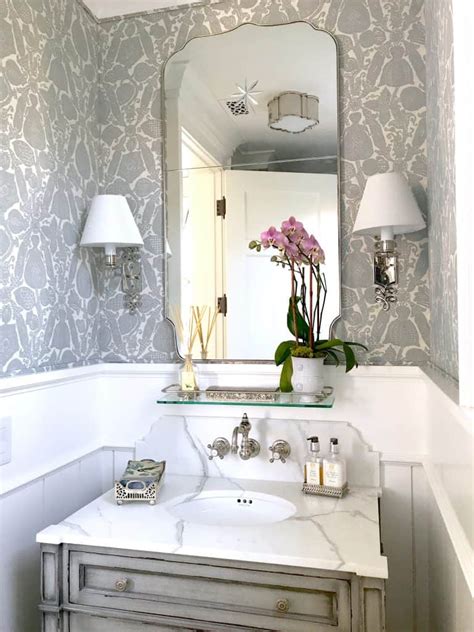 Gorgeous New Gray And White Powder Room Classic Casual Home
