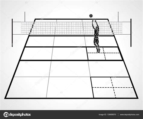 Fondo de pantalla de voleibol. Dibujos: dibujo de la cancha de voleibol | Cancha de ...