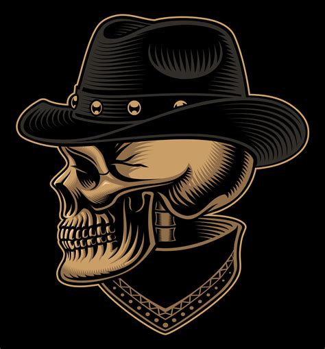 Skull Cowboy Hat Drawings