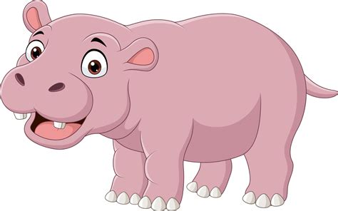 Cute Smiling Hippo On White Background 7098373 Vector Art At Vecteezy