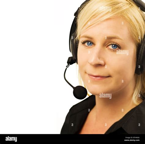 Call Center Operator With Headset Stock Photo Alamy