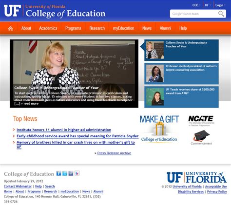 University Of Florida College Of Education Top Notch Usa