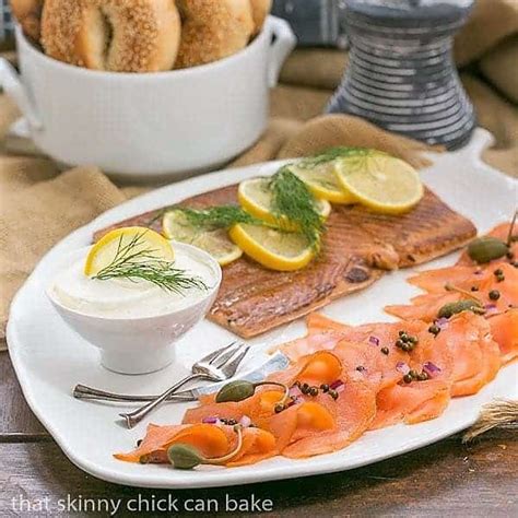 Pair smoked salmon with sliced apples or pears. Smoked Salmon Platter- That Skinny Chick Can Bake