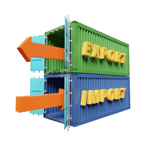 Free Hipping Container Mit Pfeil Für Import Export Logistik Service