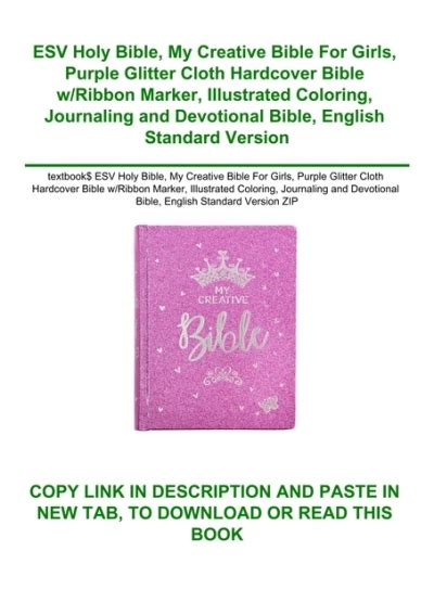 Textbook Esv Holy Bible My Creative Bible For Girls Purple Glitter