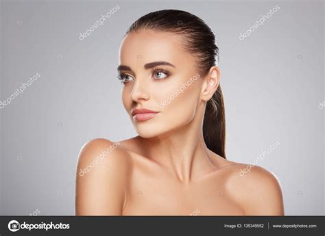 Beautiful Girl With Naked Shoulders Stock Photo By Velesstudio
