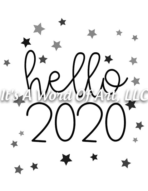 New Years 3 Hello 2020 Stars Sublimation Transfer Setready To Pre