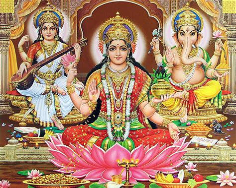 lord ganesha goddess lakshmi and goddess saraswati