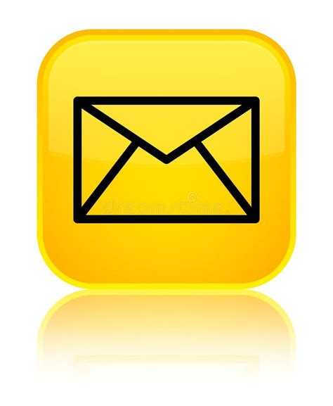 Email Icon Special Yellow Square Button Stock Illustration