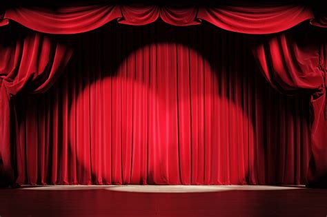 Theater Stage With Red Velvet Curtains And Spotlights Neuroptimal