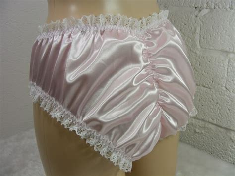 Sissy Frilly Pink Silky Satin Lace Scrunch Butt Panties Etsy