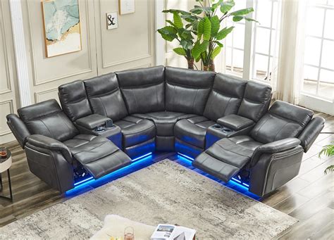 Homcom L Shaped Sofa Manual Reclining Sectional With