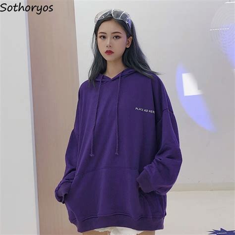 Hoodies Women Oversized Hooded Harajuku Long Loose Hip Hop Pullovers Korean Trendy Sweatshirts
