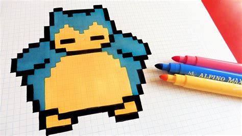 Handmade Pixel Art How To Draw Snorlax Pixelart Pixel Art