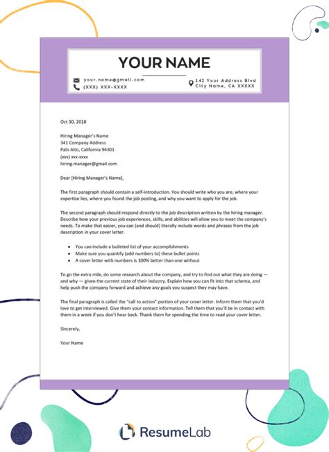Cover Letter Template For Word