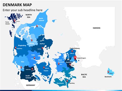 The kingdom of denmark also includes greenland and the faroe islands. Denmark Map PowerPoint | SketchBubble