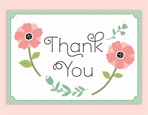 Flower Thank You Notes Cute Thank You Cards By Leveretpaperie