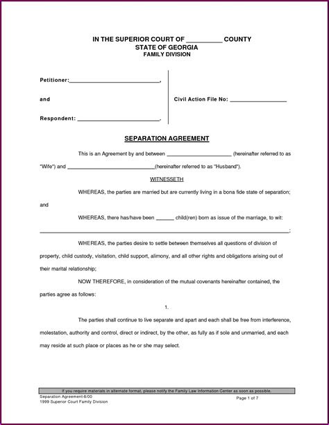 Free Forms To File For Divorce In Georgia Form Resume Examples